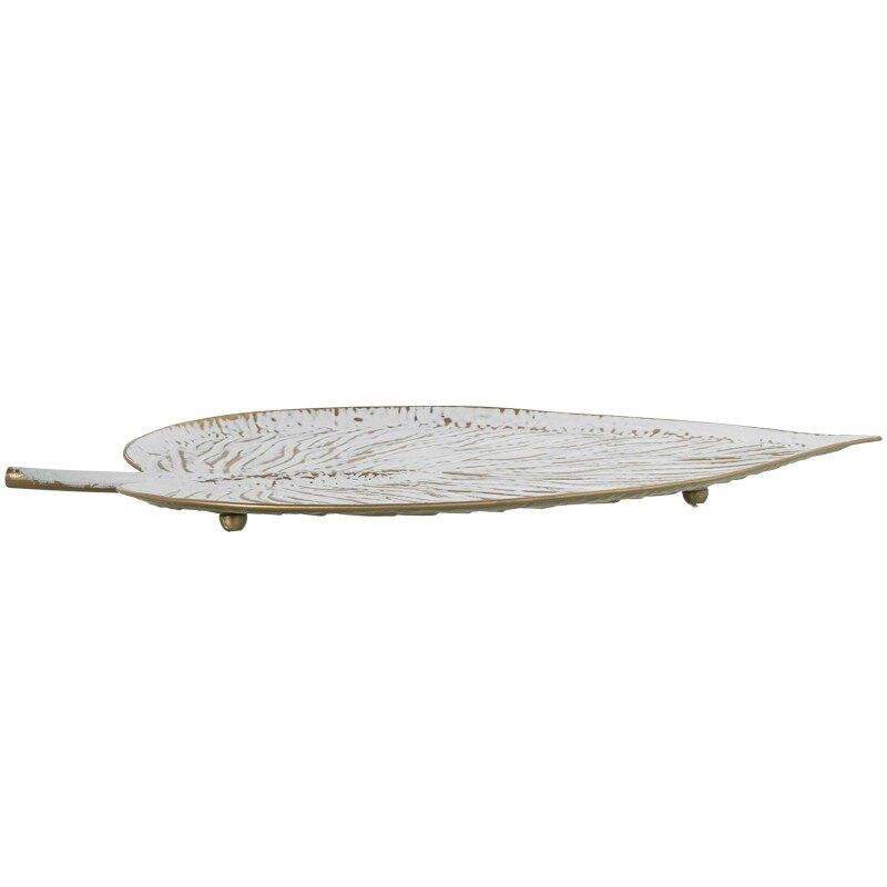 Set 2 Bandejas Metal Blanco/oro 70x45x4cm+57x37x3cm - Image 2