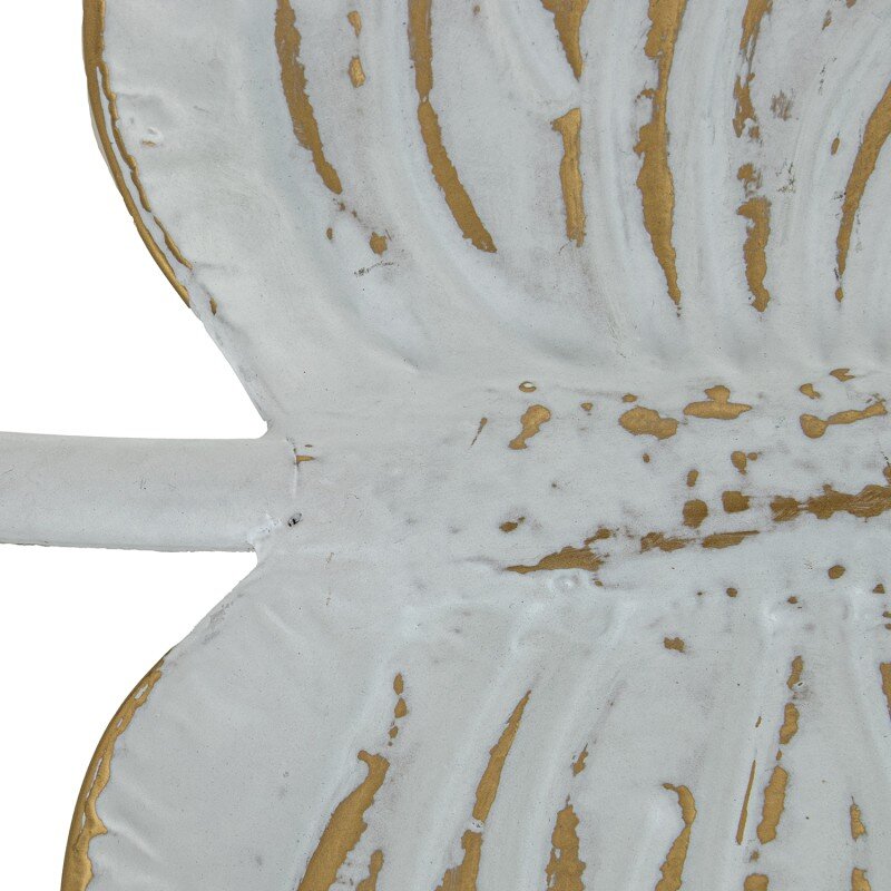 Set 2 Bandejas Metal Blanco/oro 70x45x4cm+57x37x3cm - Image 3