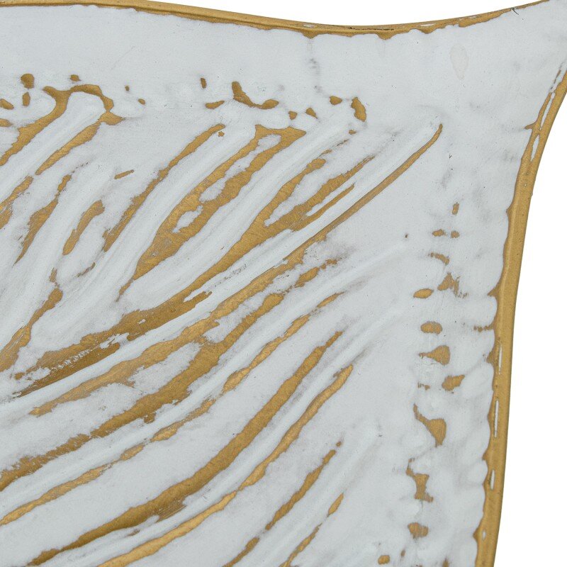 Set 2 Bandejas Metal Blanco/oro 70x45x4cm+57x37x3cm - Image 4