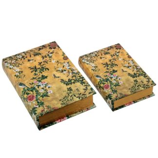 Set 2 Cajas Libro Decoradas 20,5x30,2x6,5cm/16,5x24,3x5cm