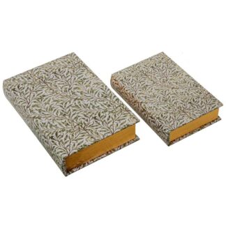 Set 2 Cajas Libro Decoradas 20,5x30,2x6,5cm/16,5x24,3x5cm