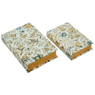 Set 2 Cajas Libro Decoradas 20,5x30,2x6,5cm/16,5x24,3x5cm