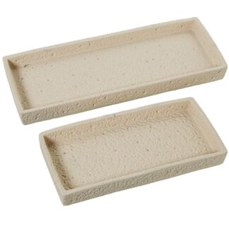 Set 2 Centros Cerámica Crudo 25x13x3+34x13x3cm
