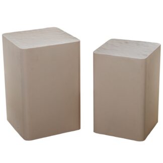 Set 2 Pedestales Marmol 35x35x53 /30x30x47 Cm.