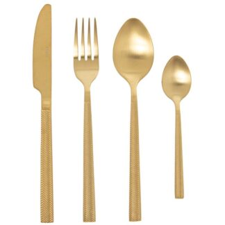 Set 24 Cubiertos Acero Inoxidable Dorado Mate (alba) Apto Para Lavavajillas