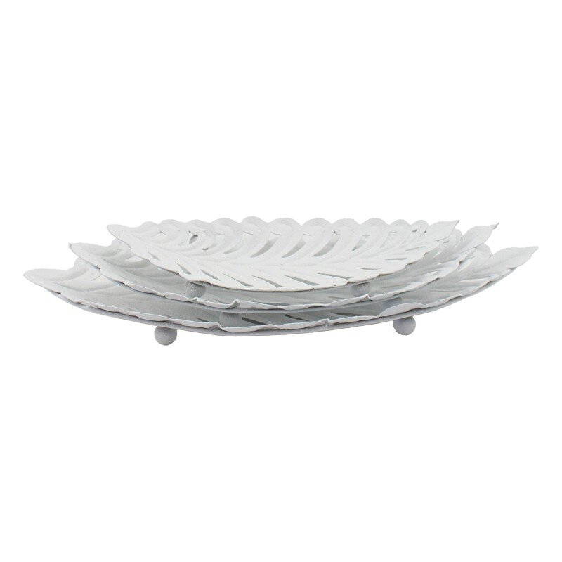 Set 3 Centros Metal Blancos 37x15x4+31x13x6+25x11x4cm - Image 4