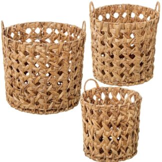 Set 3 Cestos Hierba De Mar Natural Ø39x35+ø33x32+ø28x29cm