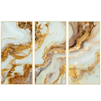Set 3 Cuadros Madera C/marco 40x80 Cm. Abstracto 40x80x3.2cm