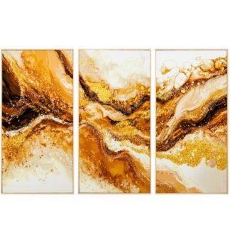 Set 3 Cuadros Madera C/marco 40x80 Cm. Abstracto 40x80x3.2cm