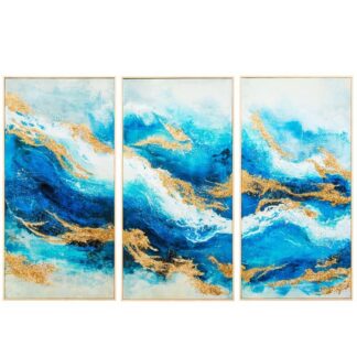 Set 3 Cuadros Madera C/marco 40x80 Cm. Abstracto 40x80x3.2cm