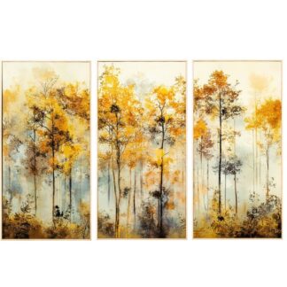 Set 3 Cuadros Madera C/marco 40x80 Cm. Bosque 40x80x3.2cm