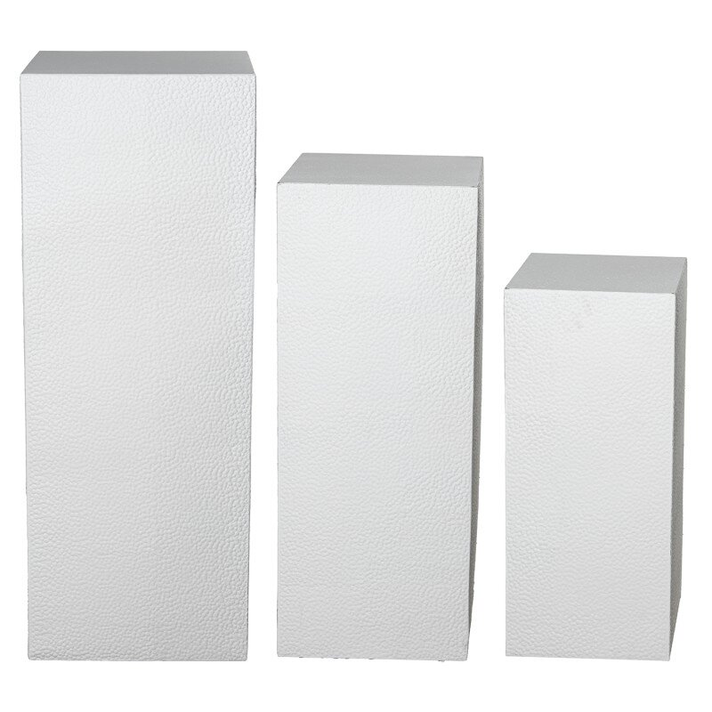 Set 3 Pedestales Metal Blancos 41x41x111+36x36x91+31x31x71cm - Image 5