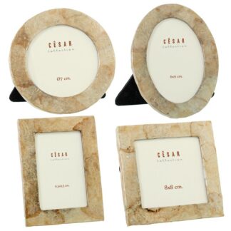 Set 4 Mini Portafotos Nacar Tostado, Formas Surt. 10,4x10,4+8,5x12,4+9,5x12,4+†