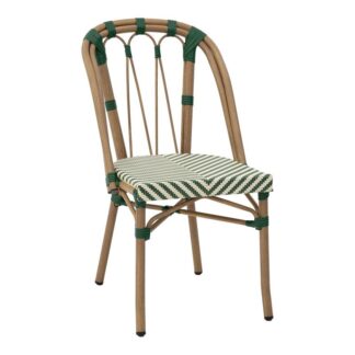 Silla Exterior Aluminio/textilene Franjas Verde 45x57x84cm Apilable