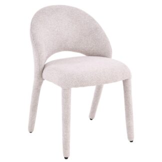 Silla Madera Metal Tapizada Tela Beige 47x61,5x85cm H Asiento:48,5cm