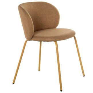 Silla Metal Beige Tapizado Mostaza 56x52x78cm Alt.asiento:48cm