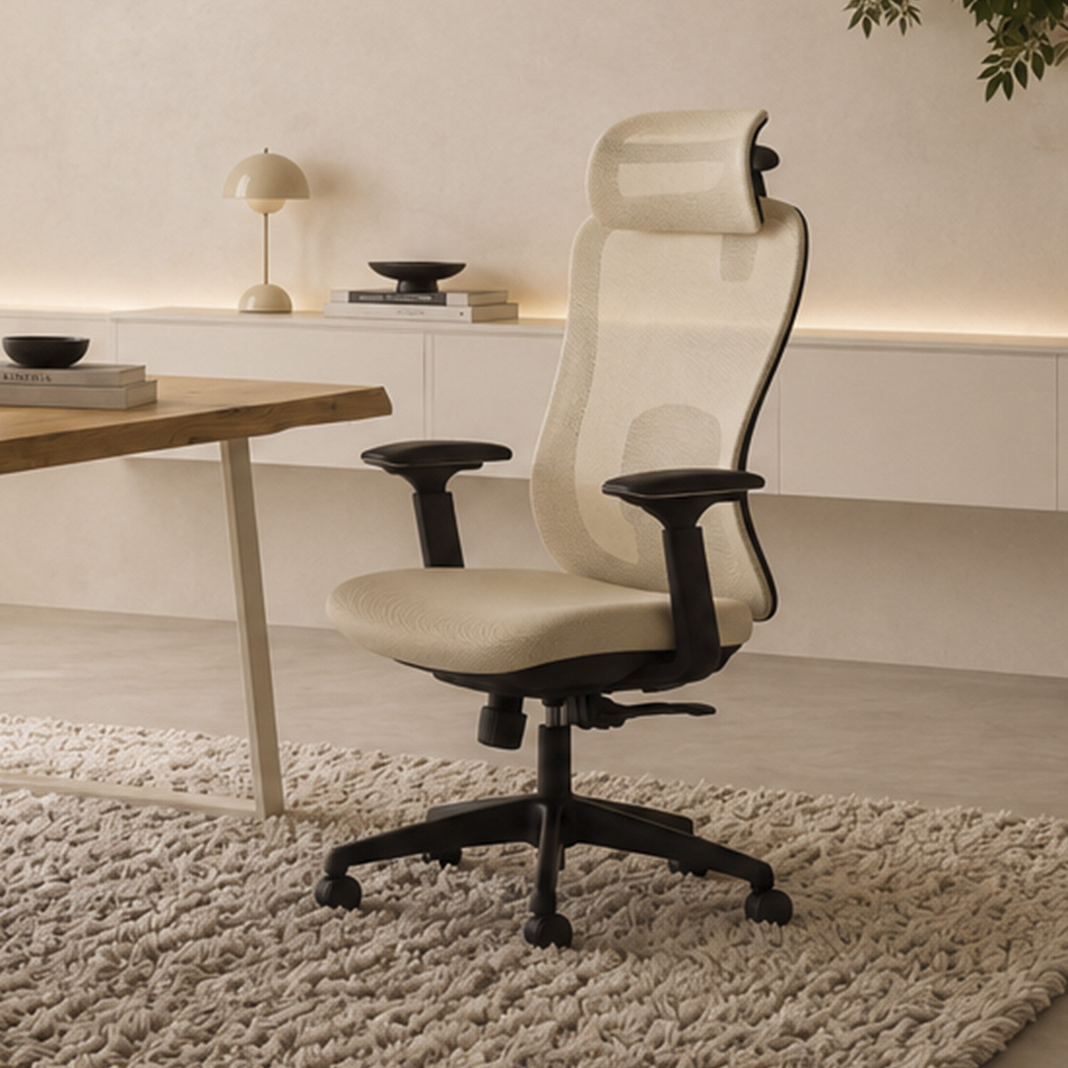 Silla oficina PARDUE beige - Image 2