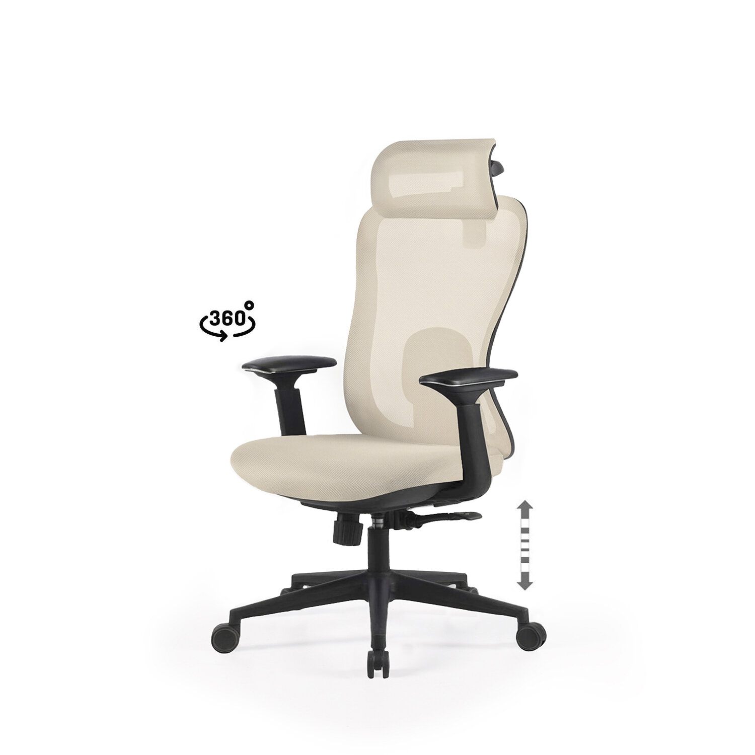 Silla oficina PARDUE beige - Image 3