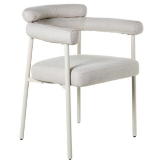 Silla Tela Beige Patas Metal Beige 58x64x78cm Alt. Asiento:48cm