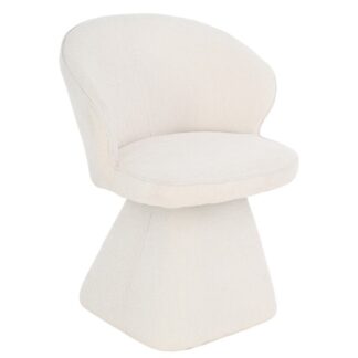 Sillón Madera Metal Tapizada Tela Beige 58x62x79,5cm