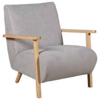 Sillon Tela Beige Brazosy Patas Madera 82x70,5x85cm Alt.asiento:40cm