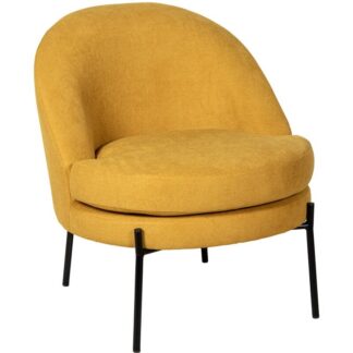 Sillon Tela Mostaza Patas Metal Negro 78x71x73cm Alt.asiento:47cm