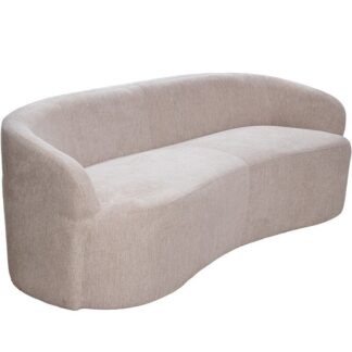 Sofa 3 Plazas Madera Tela Blanca 215x68x82cm Alt.asiento:44cm