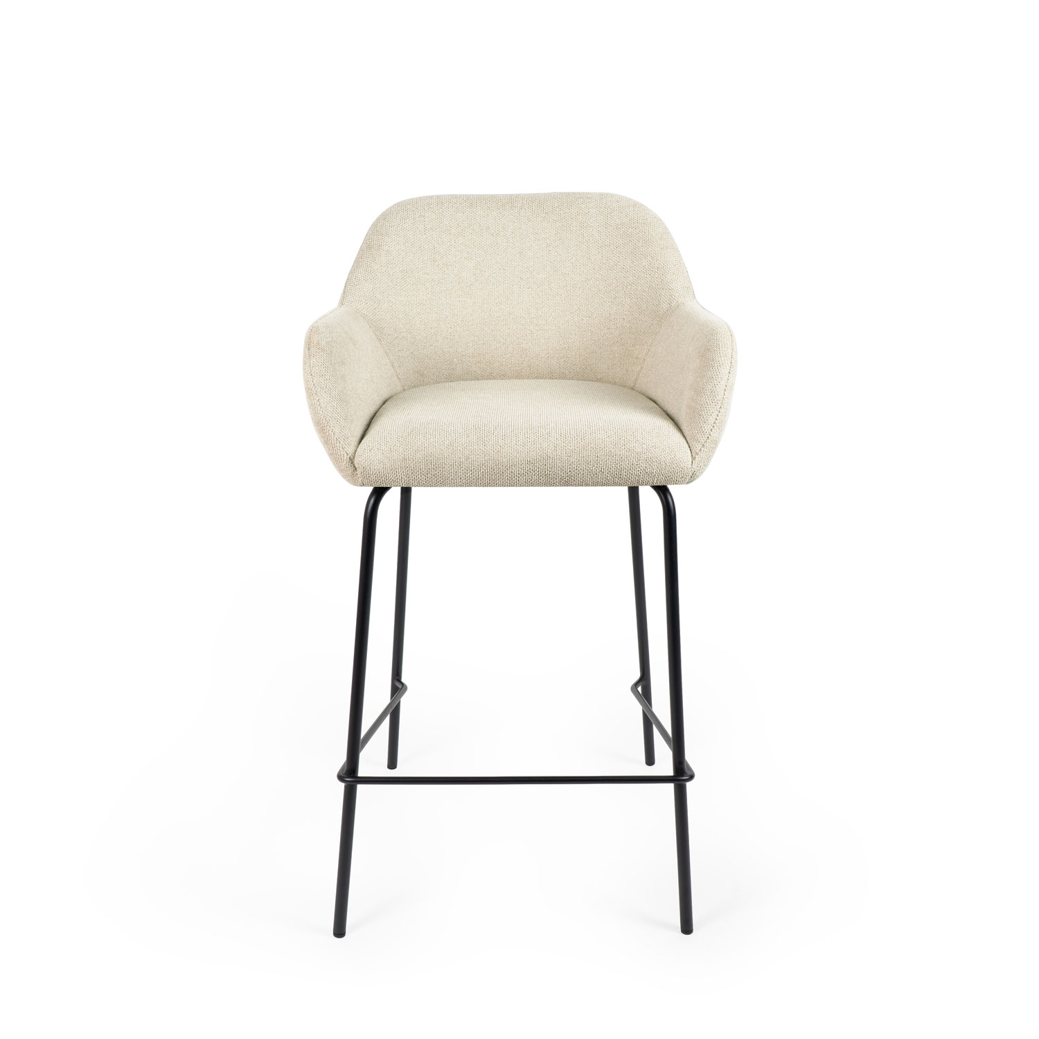 Taburete bajo JACOB beige (pata negra) - Image 4