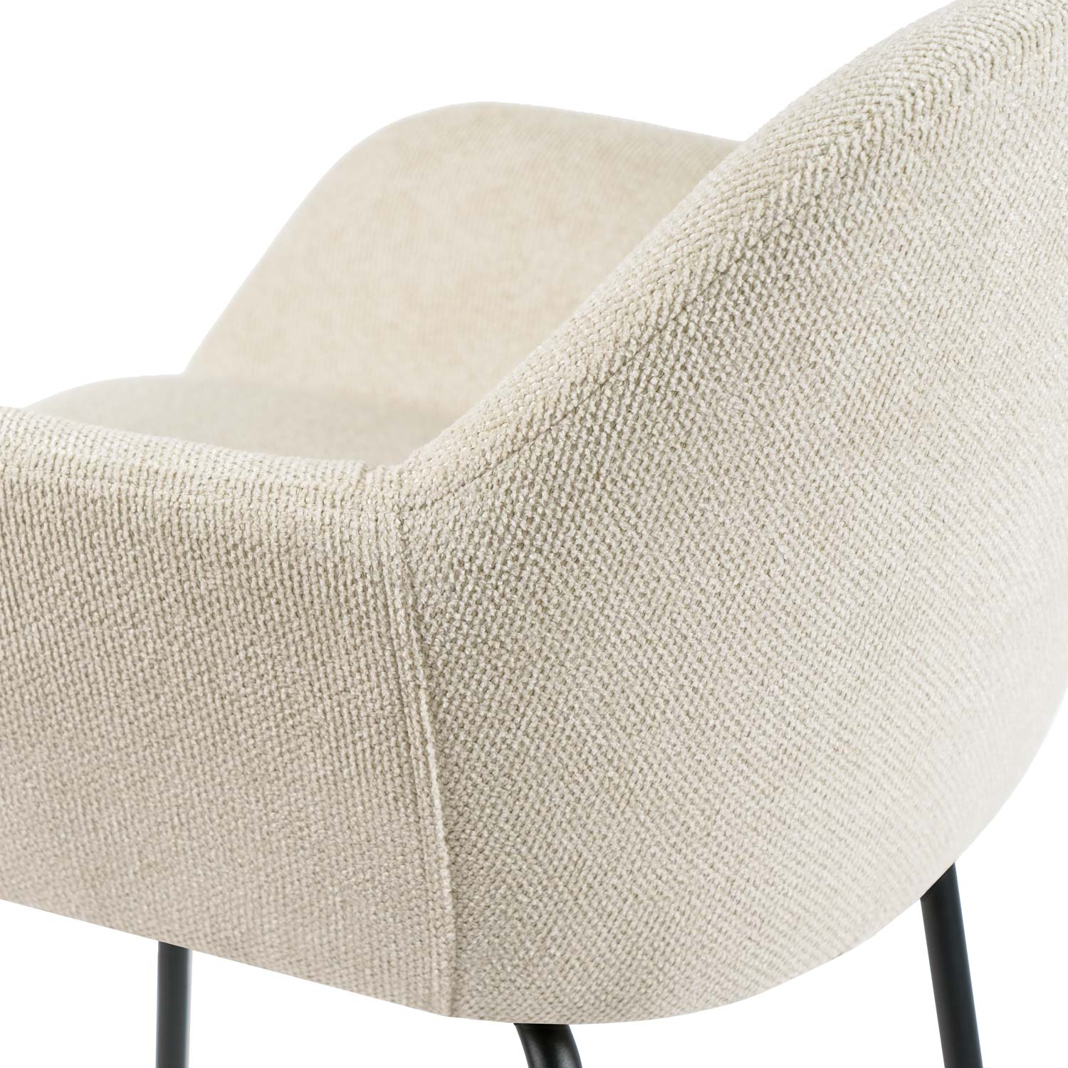 Taburete bajo JACOB beige (pata negra) - Image 7