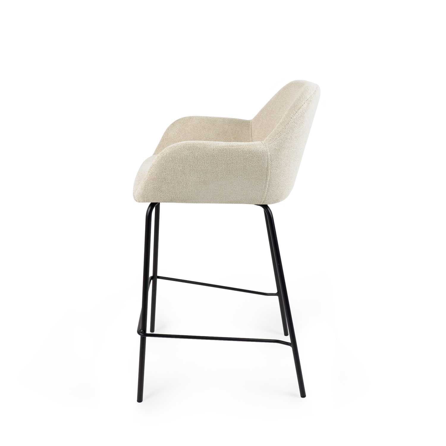 Taburete bajo JACOB beige (pata negra) - Image 3