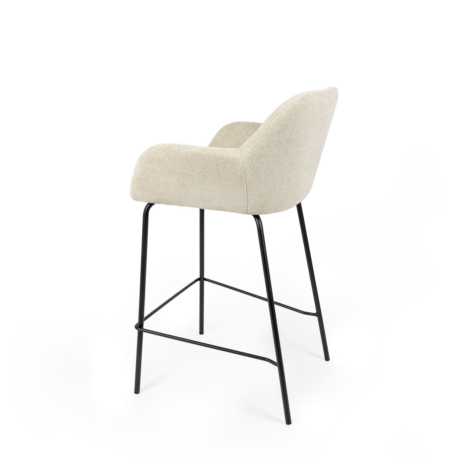 Taburete bajo JACOB beige (pata negra) - Image 2