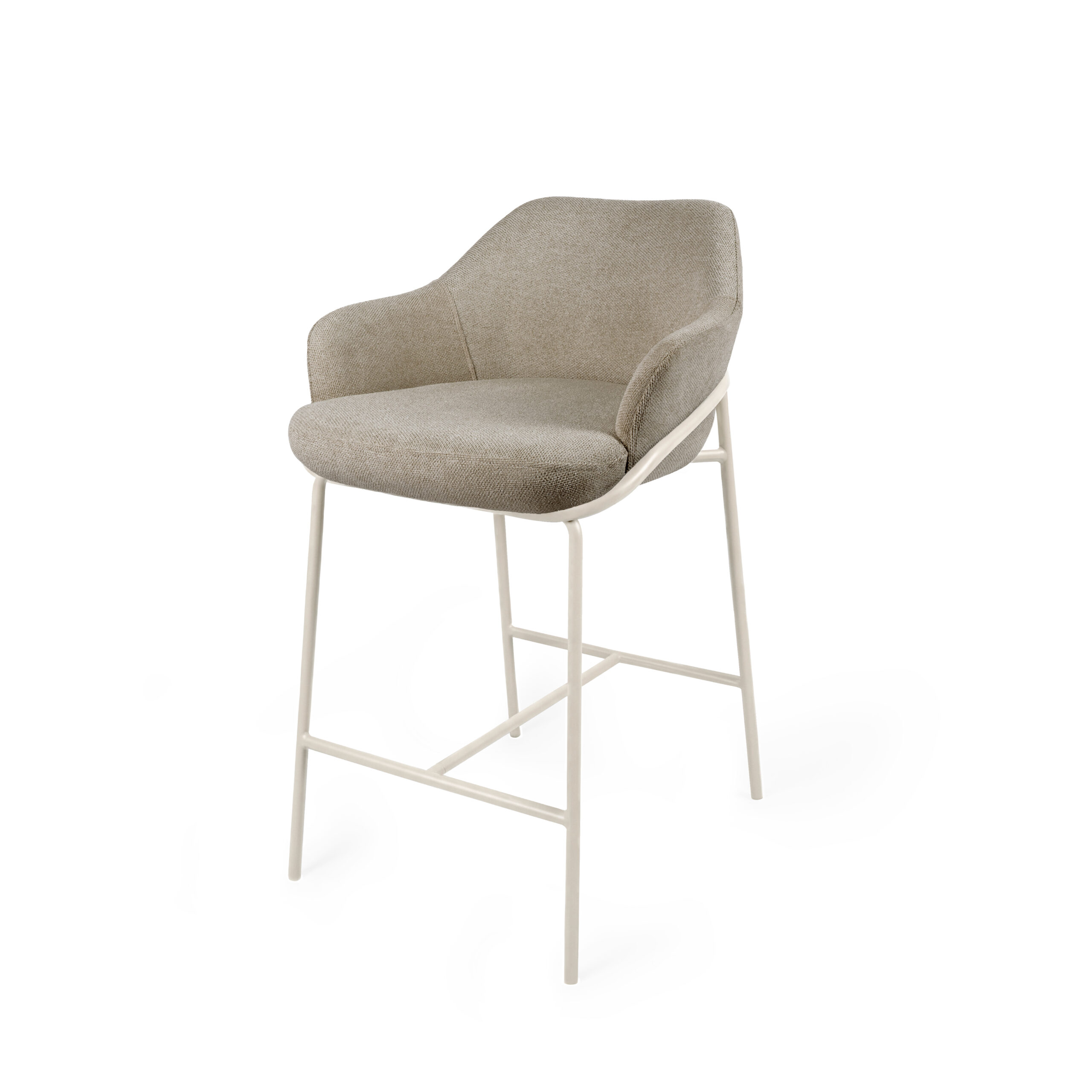 Taburete bajo THOMAS taupe (pata beige)