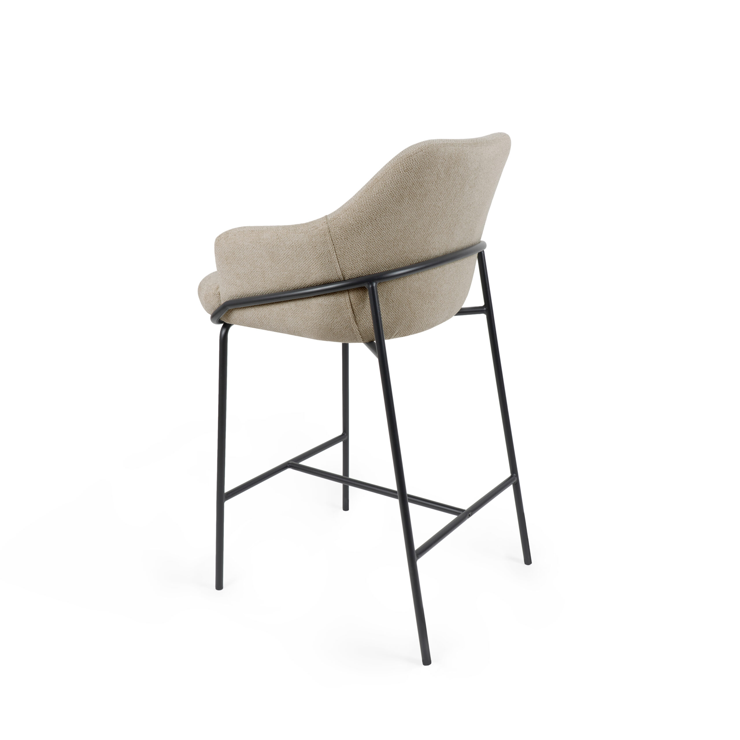 Taburete bajo THOMAS taupe (pata negra) - Image 3