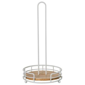 Soporte Rollo Cocina Metal/madera Blanco Ø17x31cm
