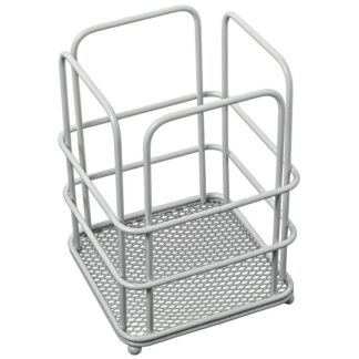 Soporte Utensilios Cocina Metal Blanco 12x12x16cm