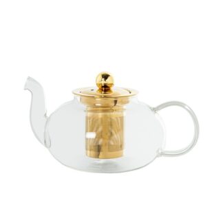 Tetera Cristal Borosilicato C/filtro Acero Dorado 400ml 19,5x12,5x9cm 400ml