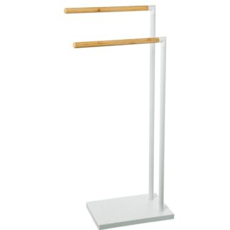 Toallero Pie Metal/madera Blanco 37x20x79cm