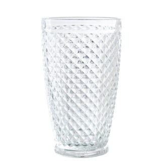 Vaso Alto Cristal Transparente400 Ml Deco. Diamante Ø8,5x15cm, Apto Lavavajillas