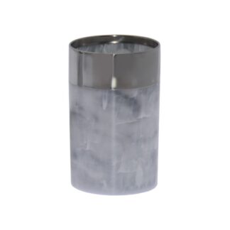 Vaso Baño Acrílico/metal Acabado Mármol Ø7x11cm