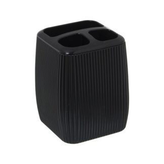 Vaso Cepillos De Dientes Baño Acrilico Negro 7x7x9,5cm