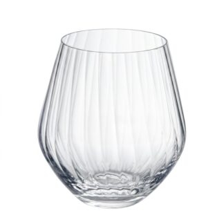 Vaso Cristal Bohemia 500ml Estriado Tori Waterfall En Caja R Ø10x11cm Boca:ø7cm
