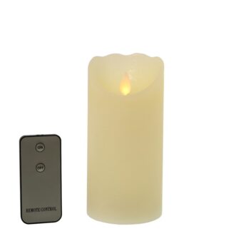 Vela Led De Cera C/mando A Distancia, Color: Marfil Ø7,5x15cm, 2xaa-pilas No Incl