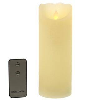 Vela Led De Cera C/mando A Distancia, Color: Marfil Ø7,5x20cm, 2xaa Pilas No Incl