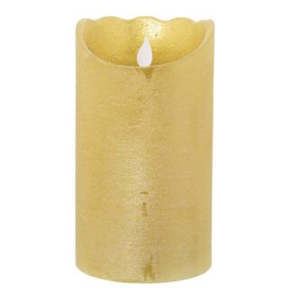 Vela Led De Cera Oro, Con Interruptor Ø10x17,5cm,pilas:2xaa No Incl