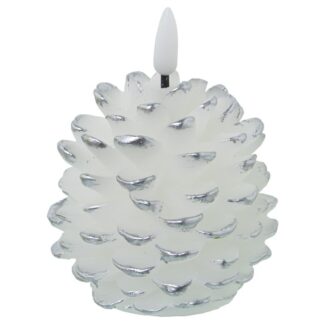 Vela Led De Cera Piña Plata,con Interruptor Ø8x13cm, Pila:1xcr2032 Inclui
