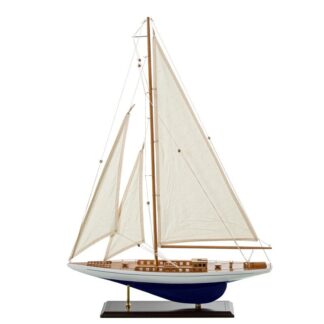 Velero Madera 60x80cm Casco Blanco/azul 60x12x80cm