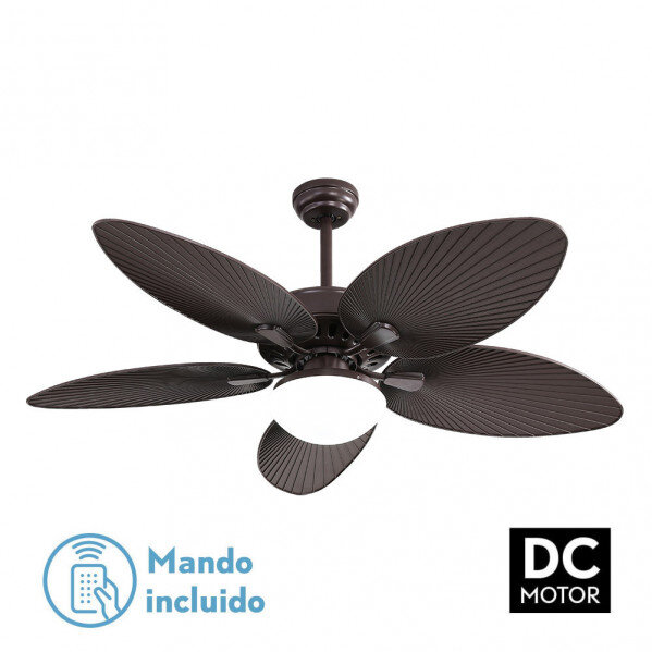 Ventilador Dc Borasco 24w Marron 5 Asp.6 Vel.132d 2950lm Remoto.memoria Y Temp.3000-4000-6000k