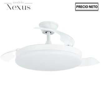 Ventilador Techo C/luz Nexus Blanco 3 Aspas Retráctiles Ø106x36-53cm Lámpara:ø45cm