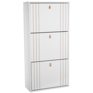 Zapatero Madera Blanca C/3 Cajones 60x24x123cm Requiere Montaje