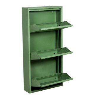Zapatero Metal 3 Cajones Verde Palido 50x15x103cm